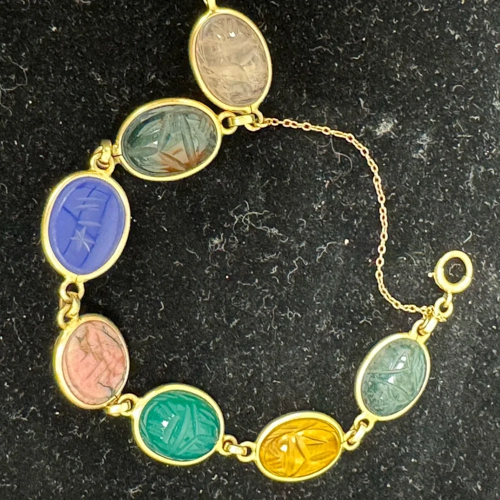 14K yellow gold multi-gemstone bracelet